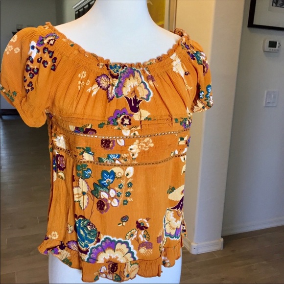 Patrons of Peace Tops - Patrons of Peace Off The Shoulder Floral Top